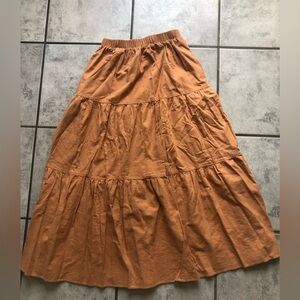 Cotton & Linen tiered skirt